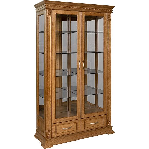 Шкаф-витрина 2д «Верди Классик» П1.0487.0.21, Материал: Массив (дуб), Цвет: Дуб рустикаль