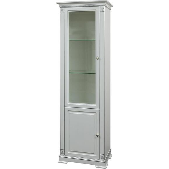 კარადა ვიტრინით "მარტინა შ 1.1" პ574.01-1, ადგილი: მდფ+შპონი, ფერი: ცირკონი მოვერცხლილი