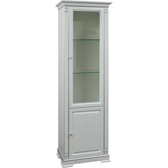 კარადა ვიტრინით "მარტინა შ 1" პ574.01, ადგილი: მდფ+შპონი, ფერი: ცირკონი მოვერცხლილი