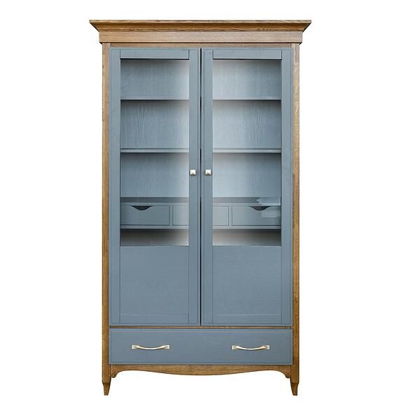 Шкаф-витрина «Кармен Прованс» П3.0581.0.27, ადგილი: მასიური მუხა, ფერი: რუხი + მუხის რუსტიკალი