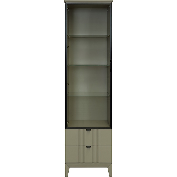 Шкаф-витрина «Аванти» БМ2.783.0.09-01, ადგილი: მდფ, ფერი: ზეთისხილის ფერი