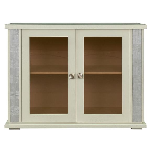 Тумба комбинированная «Тунис» П6.343.0.16 (П343.16Ш), Материал: МДФ+шпон, Цвет: Слоновая кость с серебром