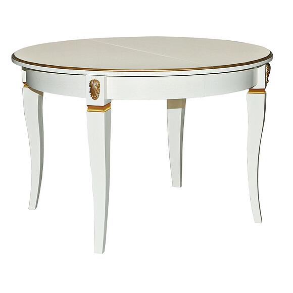 Стол «Милана 14А» П4.265.0.29(323.05), Материал: Массив (дуб), Цвет: Слоновая кость с золочением