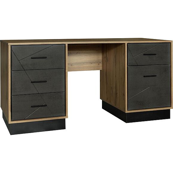 Стол письменный «Лайн» П6.619.2.15 (П619.15), Материал: МДФ+ПВХ, Цвет: Камень серый/Дуб вотан/Чёрный (Stol_Lain_P619-15_dyb_votan-kamen_serii.jpg) Стол письменный «Лайн» П6.619.2.15 (П619.15), Материал: МДФ+ПВХ, Цвет: Камень серый/Дуб вотан/Чёрный