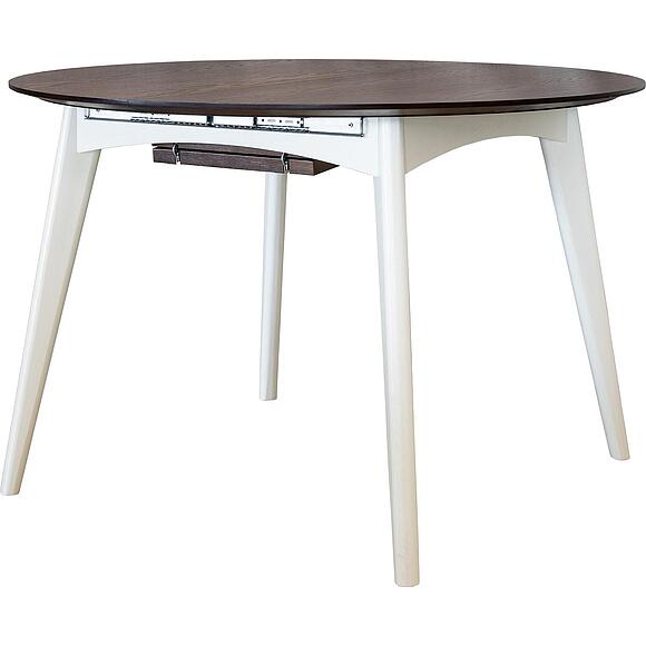 მაგიდა «მონიკა» პ6.646.4.04(-პ), ადგილი: მასიური მუხა, ფერი: ვენგე + სპილოს ძვლისფერი, ტრანსფორმაციის მექანიზმი: მექანიზმით, ზომა: 1200/1550х1200х777 мм