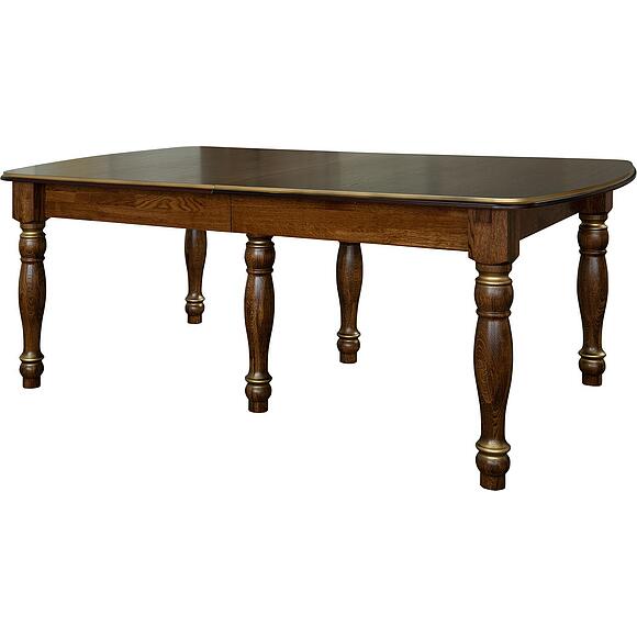 სასადილო მაგიდა «ვერდი კლასიკი» პ3.0487.4.38, ადგილი: მასიური მუხა, ფერი: ბლისფერი ოქროსფერი ორნამენტებით