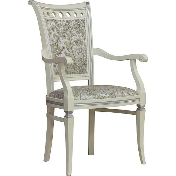 სკამი «პრემიუმი მ 3049» პ5.0486.5.02-1ა, ადგილი: ნაჭერი, ფერი: სპილოსძვლისფერი ვერცხლით