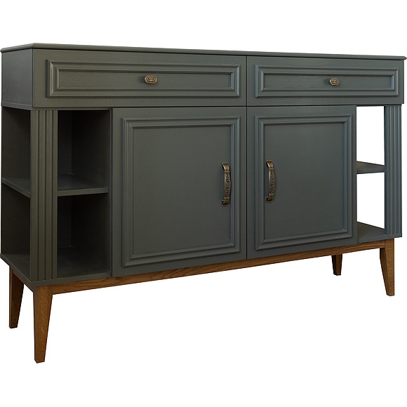 ტუმბო «დოლჩე» პ3.597.0.04, ადგილი: მდფ, შეღებილი, ფერი: ბაზალტი + მუხის რუსტიკალი