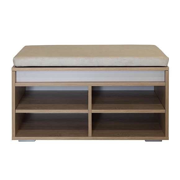 Тумба для обуви «Акцент» П3.595.3.02, Материал: ЛДСП, Цвет: Персидский жемчуг + Дуб Мадуро