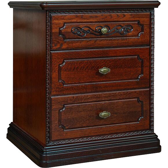 საძინებლის ტუმბო «ბრისტოლი» პ3.588.1.03, ადგილი: მასიური მუხა, ფერი: მწიფე ალუბალი