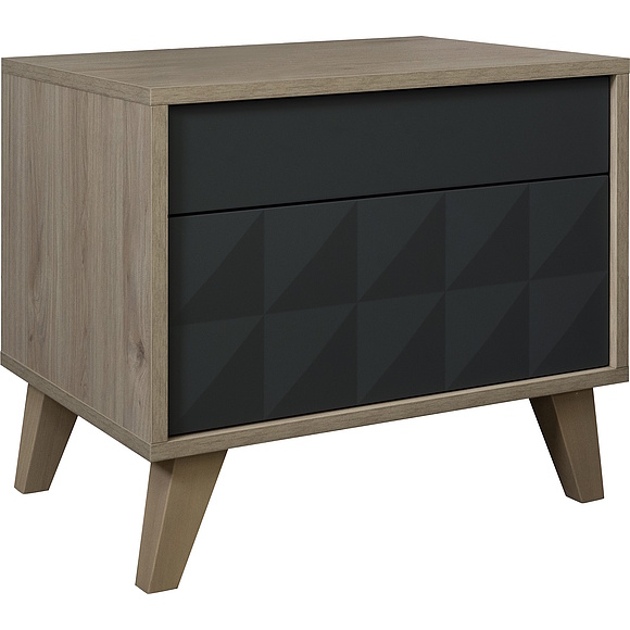 Тумба прикроватная «Тринити» П6.114.1.04, Материал: ЛДСП+МДФ, Цвет: Антрацит + Гикори Кингстон