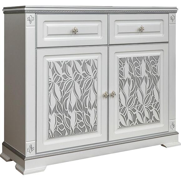 Тумба «Мартина 2 3Д» П573.22 3Д , Материал: МДФ, Цвет: Молоко с серебром