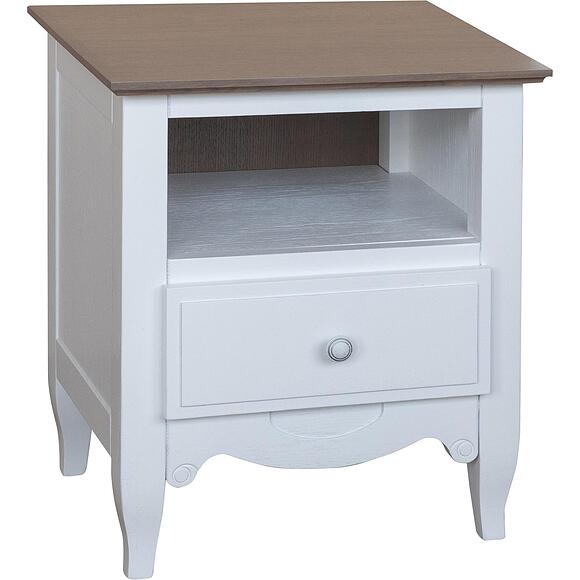 Тумба прикроватная «Кармен Прованс» П3.0581.1.03, ადგილი: მასიური მუხა, ფერი: რძისფერი + საჰარის მუხა