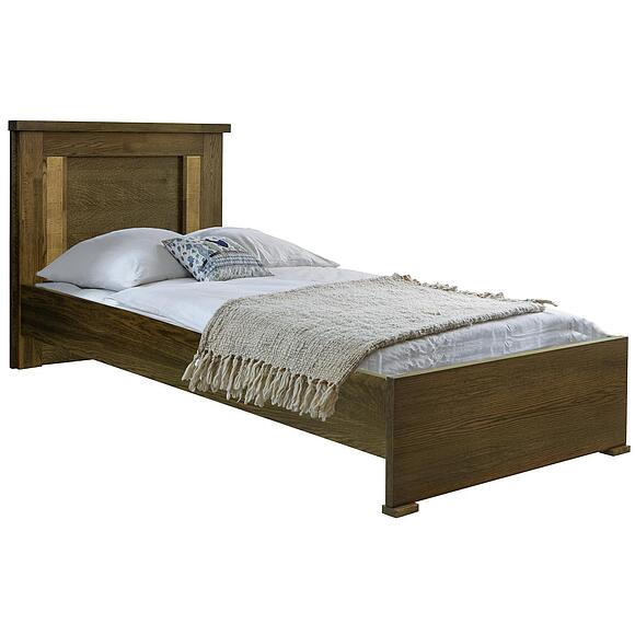 Кровать одинарная «Тунис» П6.343.1.08 (П344.08), Материал: ДСП+шпон, Цвет: Венге c золочением, Спальное место: 2000x900 мм, Размер: 2088х1024х970