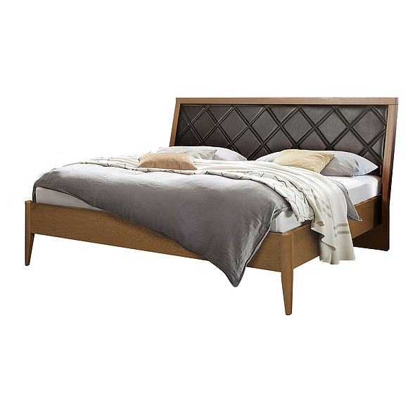 Кровать 2-16 «Версаль» БМ2.777.1.10, Материал: ДСП, облицованная шпоном дуба, Цвет: Капучино, Спальное место: 2000х1600 мм