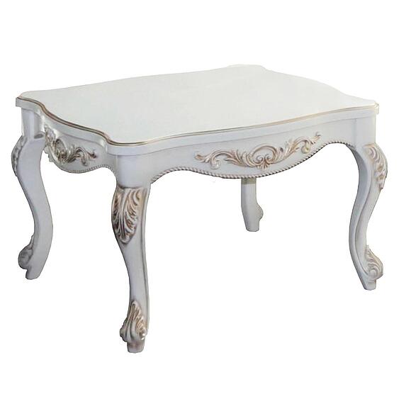 Стол журнальный «Альба 02» П4.485.0.04 (П497.02), Материал: МДФ+шпон, Цвет: Слоновая кость с золочением