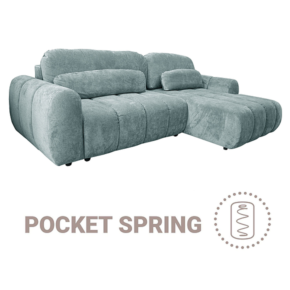 კუთხის დივანი «ბაბლი» (2მლ/რ.8მრ/ლ), ადგილი: ნაჭერი, ტყავის ჯგუფი: 18 ჯგუფი, ტრანსფორმაციის მექანიზმი: მექანიზმით