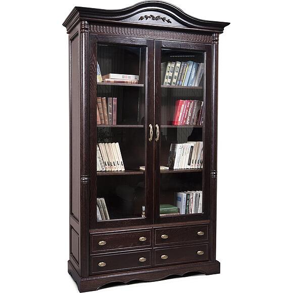 წიგნების კარადა 2დ «პაოლა» ბმ2.671.2.20(2151), ადგილი: მასიური მუხა, ფერი: ცხელი შოკოლადი