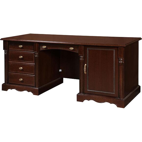 Стол письменный 2т «Паола» БМ2.671.2.47(2171), Материал: Массив (дуб), Цвет: Горячий шоколад