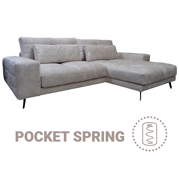 Угловой диван «Брэнта» (2ML/R.6R/L), ადგილი: ნაჭერი, ტყავის ჯგუფი: 22 ჯგუფი, ტრანსფორმაციის მექანიზმი: მექანიზმით