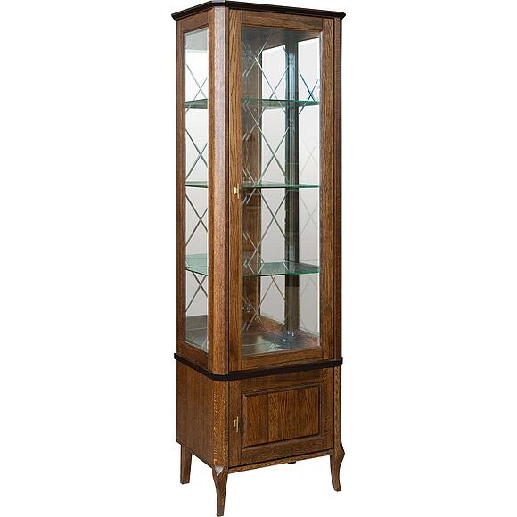 Шкаф с витриной «Нокс» П4.988.0.01, Материал: Массив (дуб), Цвет: Черешня