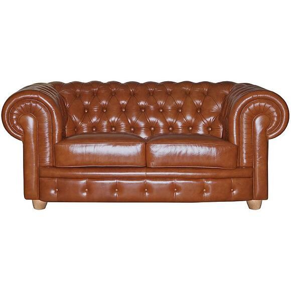 2-ადგილიანი დივანი «ჩესტერფილდი» (22), ადგილი: ნატურალური ტყავი, ტყავის ჯგუფი: 150 ჯგუფი