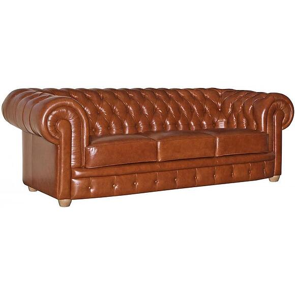 3-ადგილიანი დივანი «ჩესტერფილდი» (32), ადგილი: ნატურალური ტყავი, ტყავის ჯგუფი: 150 ჯგუფი
