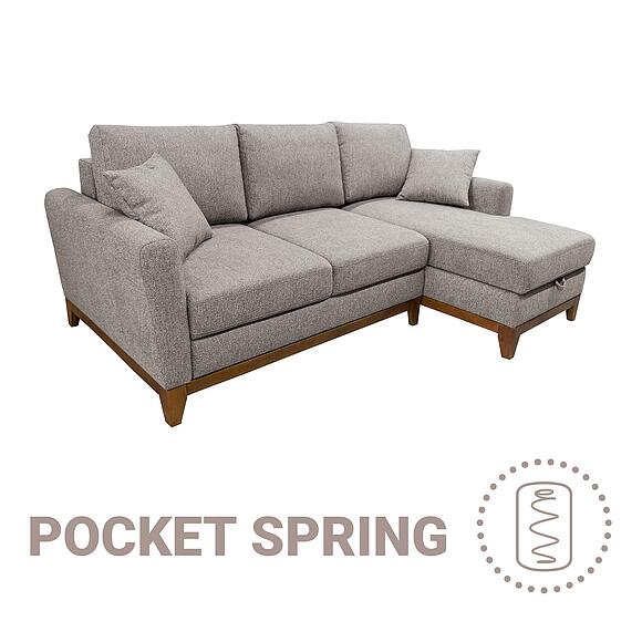 კუთხის დივანი «ვივა» (2მლ/რ8მრ/ლ), ადგილი: ნაჭერი, ტყავის ჯგუფი: 19 ჯგუფი