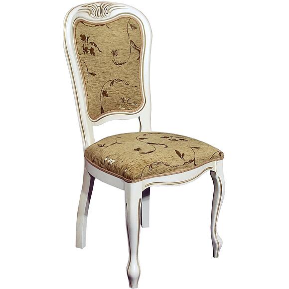 სკამი «იდალგო მ» პ5.0167.5.04, ადგილი: ნაჭერი, ფერი: სპილოს ძვლის ფერი ოქროსფერი ორნამენტებით