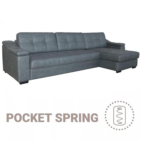 კუთხის დივანი «ინფინიტი ლუქსი» (3მლ/რ8მრ/ლ), ადგილი: ნაჭერი, ტყავის ჯგუფი: 23 ჯგუფი