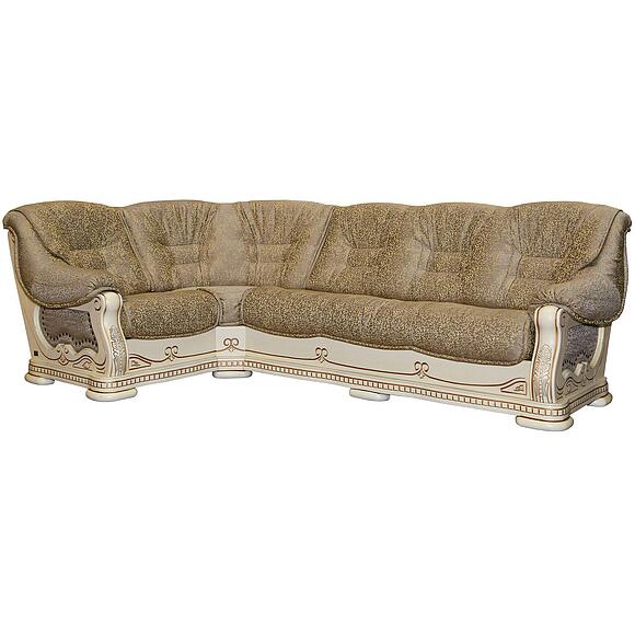 Угловой диван «Консул 2020/2020(-С)» (3мL/R901R/L), Материал: Ткань, Цвет: Слоновая кость с золочением, Группа ткани: 25 группа