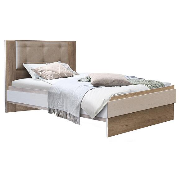 საწოლი 1-09 «იუნონა» პ3.582.1.47, ადგილი: ლდსპ, ფერი: თეთრი + ვერსალის მუხა, საძილე ადგილი: 2000х900 мм, ზომა: 2074×1006×890