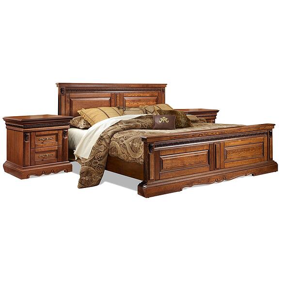 ორადგილიანი საწოლი «მილანა» მაღალი ფეხებით, ადგილი: მასიური მუხა, ფერი: ბლისფერი, ტრანსფორმაციის მექანიზმი: მექანიზმის გარეშე, საძილე ადგილი: 2000x1600 мм, ზომა: 2187x1772x1035