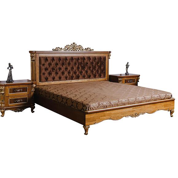 Кровать двойная «Альба» (декор. изголовье) , Материал: Массив (дуб), Цвет: Палисандр с золочением, Спальное место: 2000x1600 мм, Размер: 2145x1800x1350 (krovat_dvoynaya_alba_16-1pk_p524_05-1k_palisandr_zoloto5bd6f4e881bba-2.jpg) Кровать двойная «Альба» (декор. изголовье) , Материал: Массив (дуб), Цвет: Палисандр с золочением, Спальное место: 2000x1600 мм, Размер: 2145x1800x1350