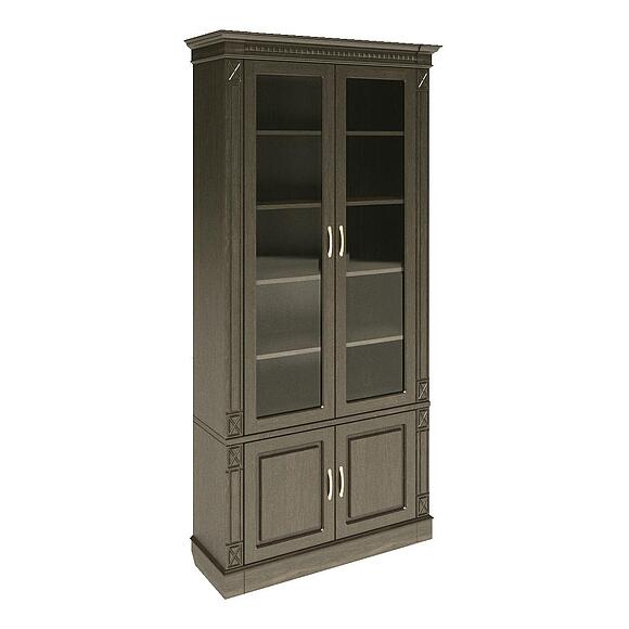 ბიბლიოთეკის ავეჯის ნაკრები «ვერდი ლუქსი 3» პ3.487.2.03 (პ523.ნ3), ადგილი: მასიური მუხა, ფერი: ვენგე