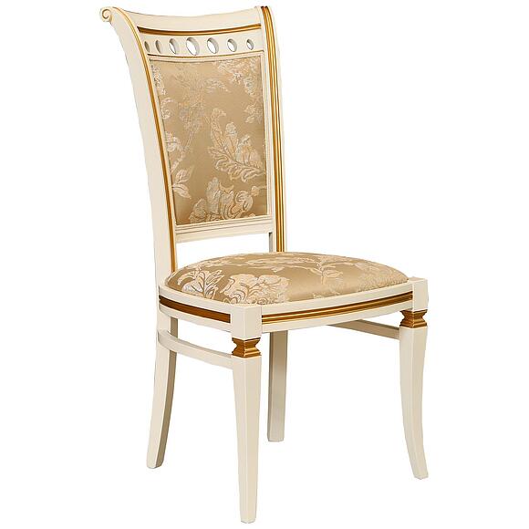 სკამი «პრემიუმი მ 3049» პ5.0486.5.01, ადგილი: ნაჭერი, ფერი: სპილოს ძვლის ფერი ოქროსფერი ორნამენტებით