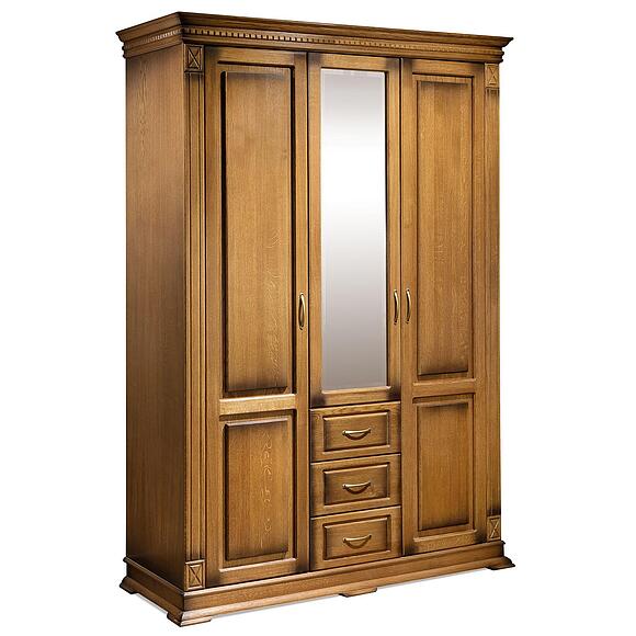 ტანსაცმლის კარადა 3დ «ვერდი კლასიკი» პ3.0487.1.25, ადგილი: მასიური მუხა, ფერი: მუხის რუსტიკალი დაძველების ეფექტით