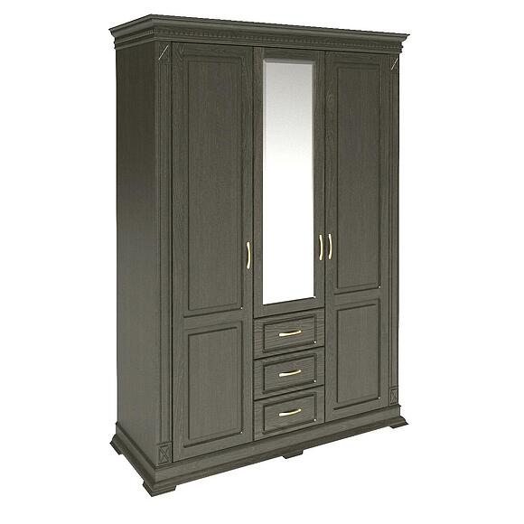 ტანსაცმლის კარადა 3დ «ვერდი კლასიკი» პ3.0487.1.25, ადგილი: მასიური მუხა, ფერი: ვენგე