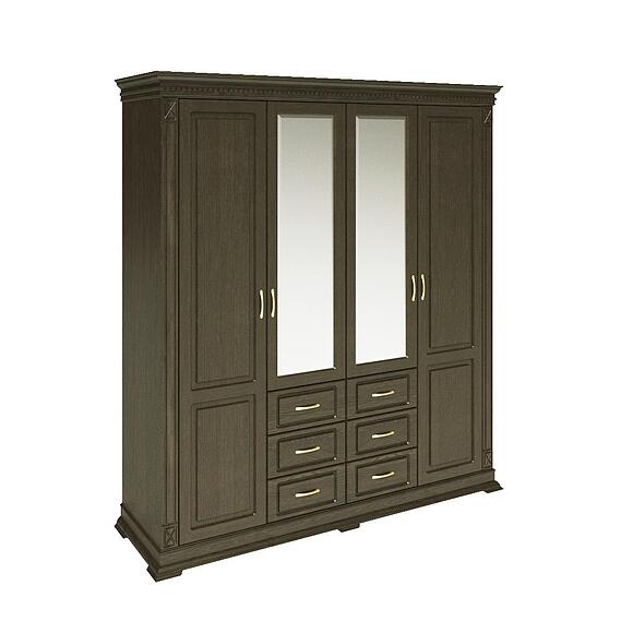 ტანასაცმლის კარადა 4დ «ვერდი კლასიკი» პ3.0487.1.01, ადგილი: მასიური მუხა, ფერი: ვენგე