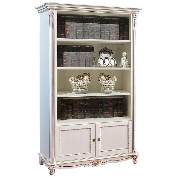 კარადა «ალეზი 2» П1.350.0.24 (П350.24), ადგილი: მასიური მუხა, ფერი: სპილოს ძვლის ფერი ოქროსფერი ორნამენტებით