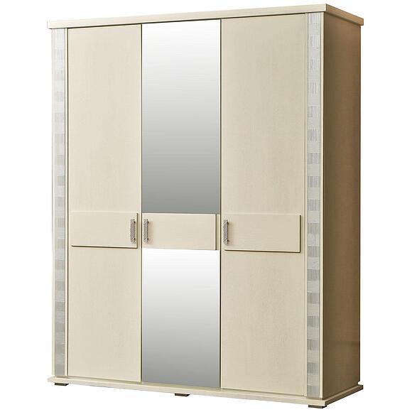 ტანსაცმლის კარადა «ტუნისი» პ6.343.1.01-01 (П344.01), ადგილი: დსპ+შპონი, ფერი: სპილოსძვლისფერი ვერცხლით