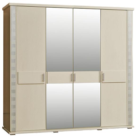 ტანსაცმლის კარადა «ტუნისი» პ6.343.1.09-01 (П344.09), ადგილი: დსპ+შპონი, ფერი: სპილოსძვლისფერი ვერცხლით