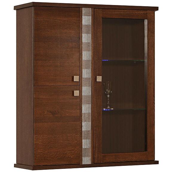 კომბინირებული ჩამოსაკიდი კარადა «ტუნისი» პ6.343.0.28 (პ343.28შ), ადგილი: დსპ+შპონი, ფერი: ვენგე+ვერცხლი