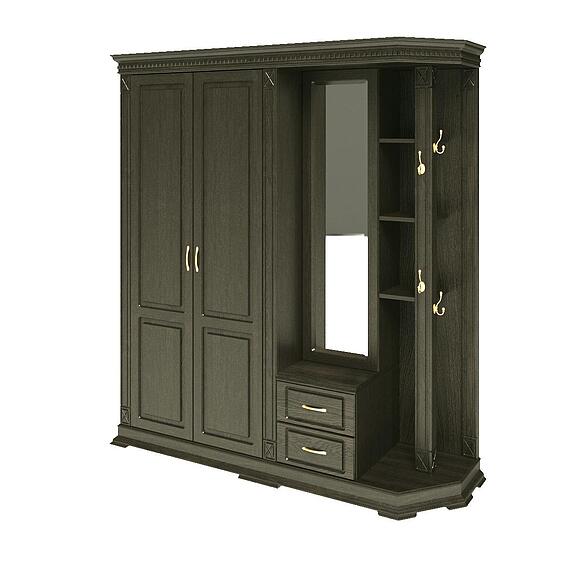 შემოსასვლელი კომბინირებული კარადა «ვერდი კლასიკი» პ3.0487.3.31, ადგილი: მასიური მუხა, ფერი: ვენგე