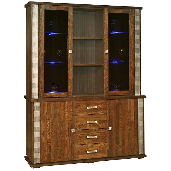 Шкаф 3д «Тунис» П6.343.0.06 (П343.06Ш), Материал: ДСП+шпон, Цвет: Венге с серебром