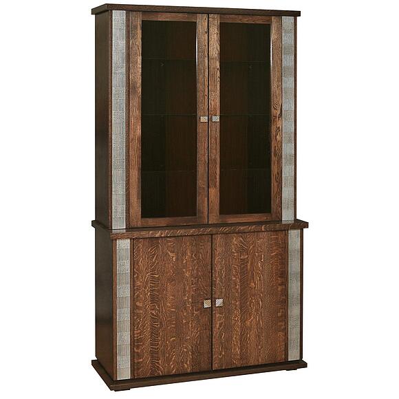 Шкаф 2д «Тунис» П6.343.0.17 (П343.17Ш), Материал: ДСП+шпон, Цвет: Венге с серебром