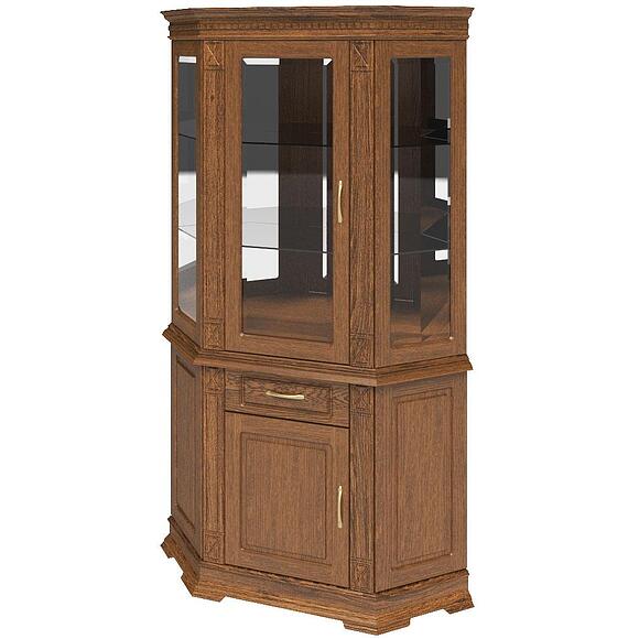 Шкаф комбинированный угловой «Верди Классик» П1.0487.0.18-01, Материал: Массив (дуб), Цвет: Черешня