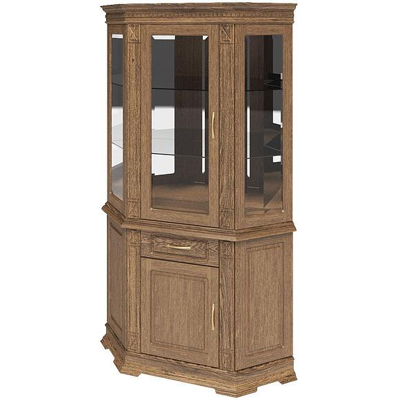 Шкаф комбинированный угловой «Верди Классик» П1.0487.0.18-01, Материал: Массив (дуб), Цвет: Дуб рустикаль