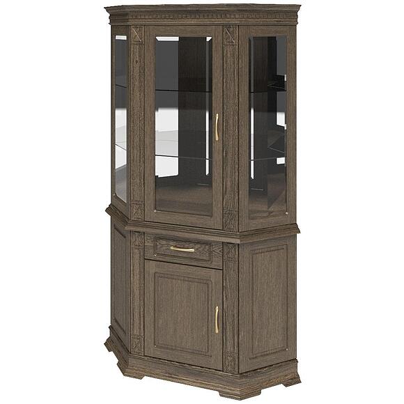 Шкаф комбинированный угловой «Верди Классик» П1.0487.0.18-01, Материал: Массив (дуб), Цвет: Табак