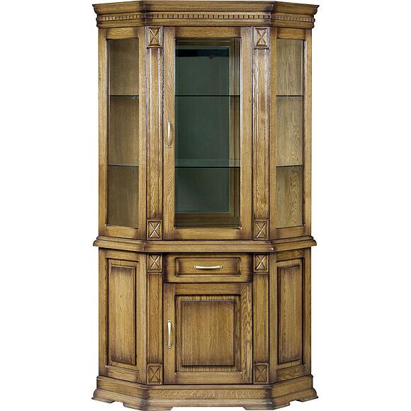 Шкаф комбинированный угловой «Верди Классик» П1.0487.0.18, Материал: Массив (дуб), Цвет: Дуб рустикаль с патинированием